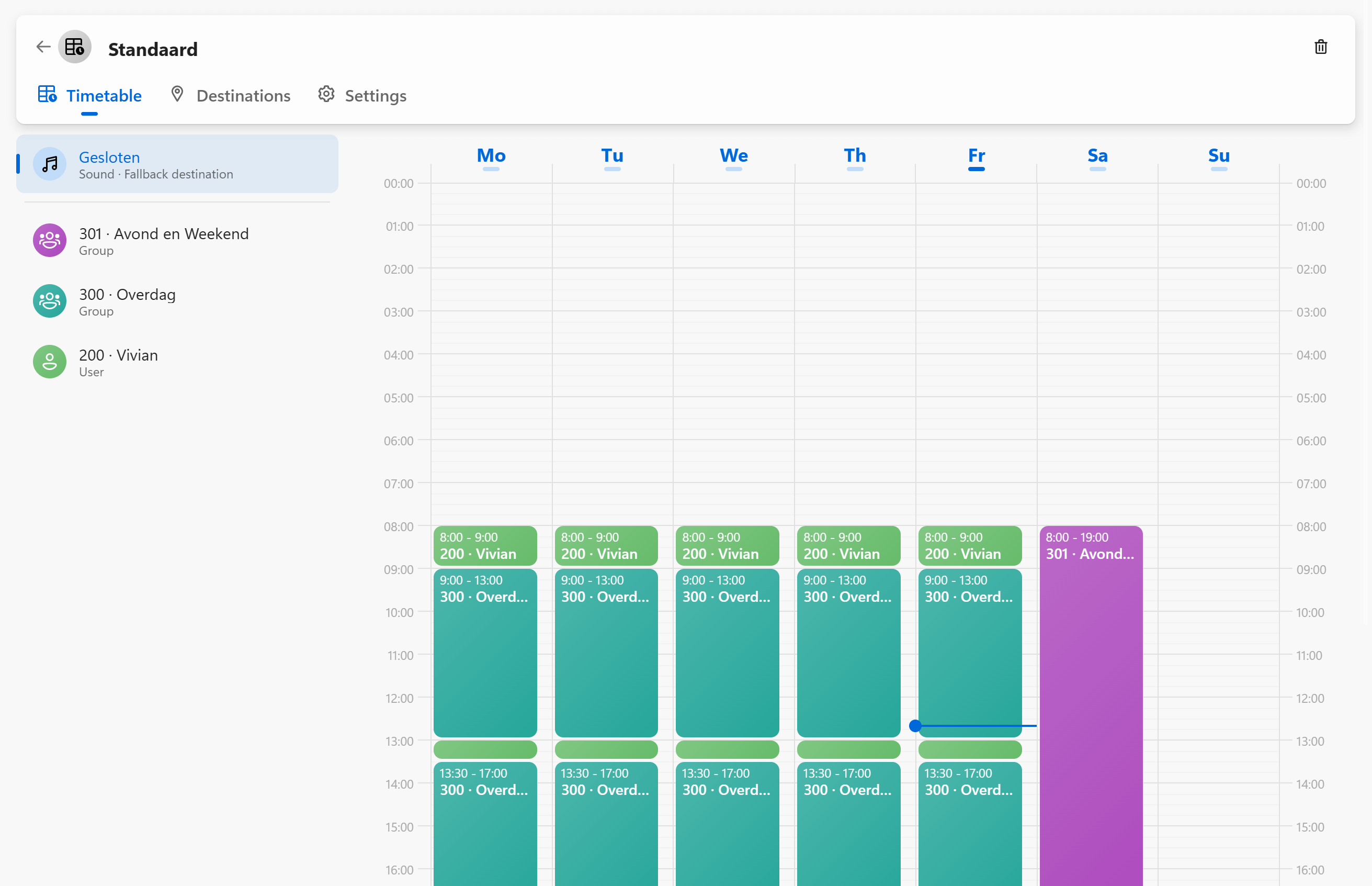 Tijdschema's en kalender sets